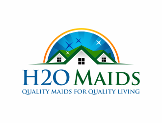H2O Maids Quality Maids for Quality Living logo design by ingepro