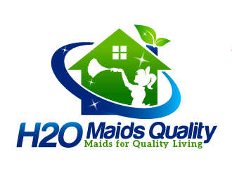 H2O Maids Quality Maids for Quality Living logo design by THOR_