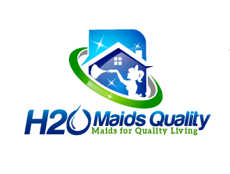 H2O Maids Quality Maids for Quality Living logo design by THOR_