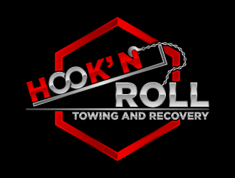 Hook and Roll towing and recovery logo design by fastsev