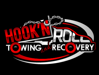 Hook and Roll towing and recovery logo design by THOR_
