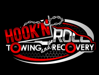 Hook and Roll towing and recovery logo design by THOR_