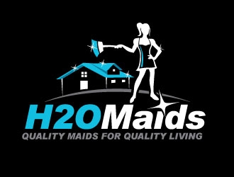 H2O Maids Quality Maids for Quality Living logo design by REDCROW