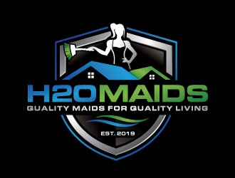 H2O Maids Quality Maids for Quality Living logo design by REDCROW