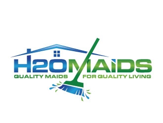 H2O Maids Quality Maids for Quality Living logo design by REDCROW