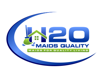 H2O Maids Quality Maids for Quality Living logo design by IrvanB