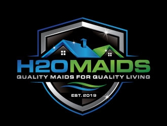 H2O Maids Quality Maids for Quality Living logo design by REDCROW