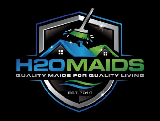 H2O Maids Quality Maids for Quality Living logo design by REDCROW