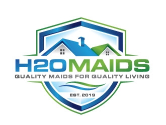 H2O Maids Quality Maids for Quality Living logo design by REDCROW