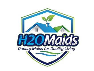 H2O Maids Quality Maids for Quality Living logo design by REDCROW