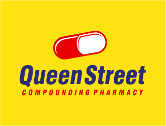 Easy script compounding pharmacy or Queen street Compounding Pharmacy logo design by Girly