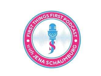 First things first podcast with Jena Schaumburg logo design by Roma