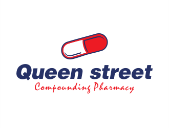 Easy script compounding pharmacy or Queen street Compounding Pharmacy logo design by aldesign
