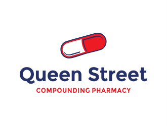 Easy script compounding pharmacy or Queen street Compounding Pharmacy logo design by aldesign