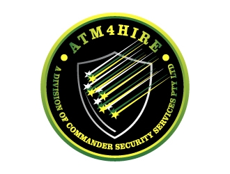 ATM4HIRE A Division of Commander Security Services Pty Ltd logo design by dibyo