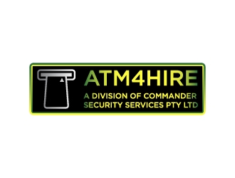 ATM4HIRE A Division of Commander Security Services Pty Ltd logo design by dibyo