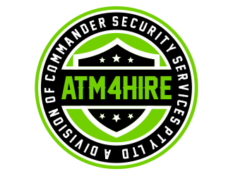 ATM4HIRE A Division of Commander Security Services Pty Ltd logo design by Girly