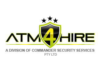 ATM4HIRE A Division of Commander Security Services Pty Ltd logo design by prodesign