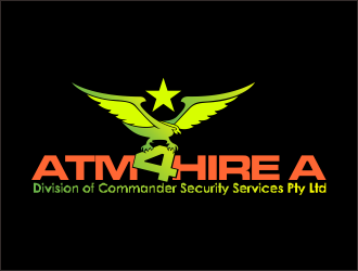 ATM4HIRE A Division of Commander Security Services Pty Ltd logo design by ROSHTEIN