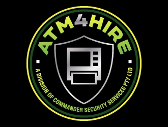 ATM4HIRE A Division of Commander Security Services Pty Ltd logo design by jaize