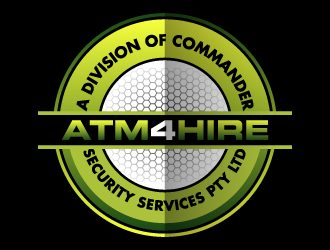 ATM4HIRE A Division of Commander Security Services Pty Ltd logo design by pencilhand