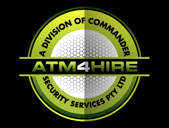 ATM4HIRE A Division of Commander Security Services Pty Ltd logo design by pencilhand