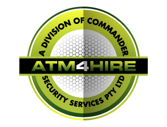 ATM4HIRE A Division of Commander Security Services Pty Ltd logo design by pencilhand