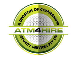 ATM4HIRE A Division of Commander Security Services Pty Ltd logo design by pencilhand