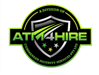 ATM4HIRE A Division of Commander Security Services Pty Ltd logo design by megalogos