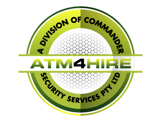 ATM4HIRE A Division of Commander Security Services Pty Ltd logo design by pencilhand