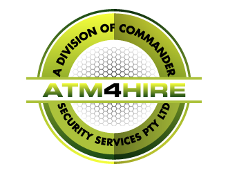 ATM4HIRE A Division of Commander Security Services Pty Ltd logo design by pencilhand
