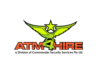 ATM4HIRE A Division of Commander Security Services Pty Ltd logo design by ROSHTEIN