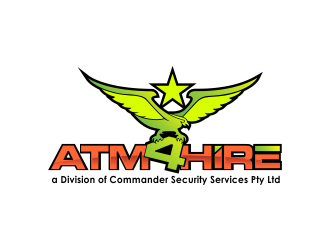 ATM4HIRE A Division of Commander Security Services Pty Ltd logo design by ROSHTEIN
