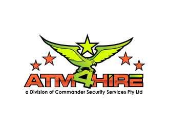 ATM4HIRE A Division of Commander Security Services Pty Ltd logo design by ROSHTEIN