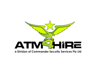 ATM4HIRE A Division of Commander Security Services Pty Ltd logo design by ROSHTEIN