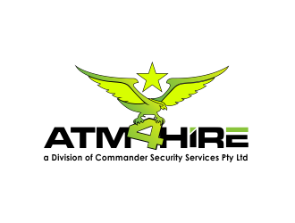 ATM4HIRE A Division of Commander Security Services Pty Ltd logo design by ROSHTEIN