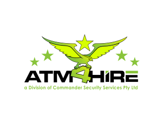 ATM4HIRE A Division of Commander Security Services Pty Ltd logo design by ROSHTEIN