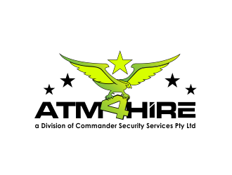 ATM4HIRE A Division of Commander Security Services Pty Ltd logo design by ROSHTEIN
