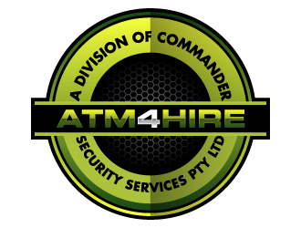 ATM4HIRE A Division of Commander Security Services Pty Ltd logo design by pencilhand