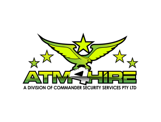 ATM4HIRE A Division of Commander Security Services Pty Ltd logo design by ROSHTEIN