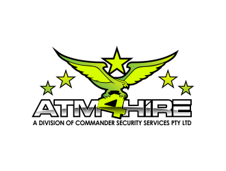 ATM4HIRE A Division of Commander Security Services Pty Ltd logo design by ROSHTEIN