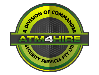 ATM4HIRE A Division of Commander Security Services Pty Ltd logo design by pencilhand