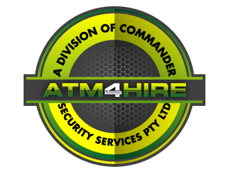 ATM4HIRE A Division of Commander Security Services Pty Ltd logo design by pencilhand