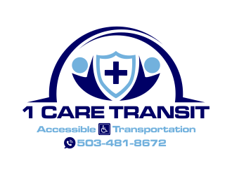 1 Care Transit logo design by ROSHTEIN