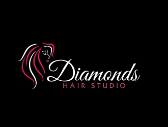 Diamonds Hair Studio logo design by ElonStark