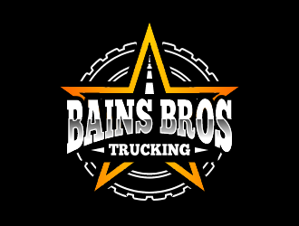 BAINS BROTHERS TRUCKING / BAINS BROS TRUCKING logo design by Coolwanz