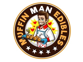 Muffin Man Edibles  logo design by DreamLogoDesign
