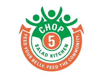CHOP5 Salad Kitchen logo design by Anizonestudio