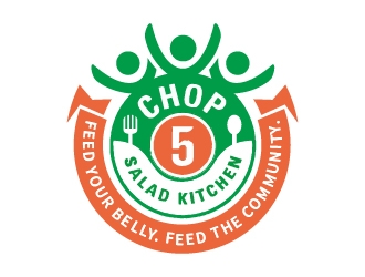 CHOP5 Salad Kitchen logo design by Anizonestudio
