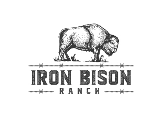 Iron Bison Ranch logo design by emberdezign
